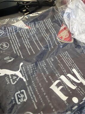 Puma Mens Navy Blue and White Arsenal Graphic Shirt